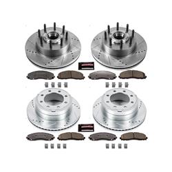 Brake Rotor and Pad Combos, Z36 Truck and Tow Performance, Front and Rear, Cross-drilled/Slotted Rotors, Carbon Fiber Ceramic Pads, Ford, Kit