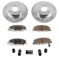 Brake Rotors/Pads, Drilled/Slotted, Iron, Zinc Plated, Front, for use on Honda®, Kit