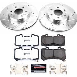 Pads and Rotors, Truck and Tow, Cross-Drilled/Slotted Surface, Iron, Zinc Plated, 12.200 in. Diameter, Z36 Carbon Fiber Ceramic Pads, Kit