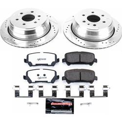 Brake Rotor and Pad Combo, Z36 Truck and Tow, Rear, Cross-drilled/Slotted Rotors, Zinc Dichromate Plated, Carbon Fiber Ceramic Pads, Chevy, GMC, Kit