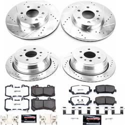 Brake Rotor and Pad Combo, Z36 Truck and Tow, Front/Rear, Cross-drilled/Slotted Rotors, Zinc Dichromate Plated, Carbon Fiber Ceramic Pads, Chevy, GMC