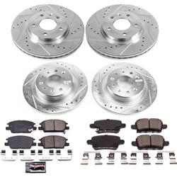 Brake Rotor and Pad Combos, Z23 Evolution Sport Brake Upgrade, Front and Rear, Cross-drilled/Slotted Rotors, Carbon Fiber Ceramic Pads, Chevrolet, Kit