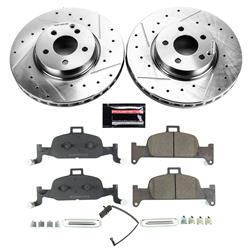 Rotors/Pads, Evolution Sport, Z23 Carbon Fiber Ceramic Pads, Iron Rotors, Zinc Plated, Cross-Drilled/Slotted, Front, Audi, Set
