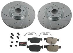 Rotors/Pads, Evolution Sport, Z23 Carbon Fiber Ceramic Pads, Iron Rotors, Zinc Plated, Cross-Drilled/Slotted, Front, Volvo, Set