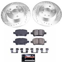 Brake Rotor and Pad Combos, Z23 Evolution Sport Brake Upgrade Kits, Rear, Cross-drilled/Slotted Rotors, Carbon Fiber Ceramic Pads, Chevrolet, Kit