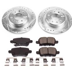 Brake Rotor and Pad Combos, Z23 Evolution Sport Brake Upgrade, Rear, Cross-drilled/Slotted Rotors, Carbon Fiber Ceramic Pads, Buick, Chevy, GMC, Kit