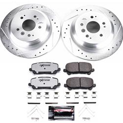 Brake Rotor and Pad Combo, Z36 Truck and Tow, Rear, Cross-drilled/Slotted Rotors, Zinc Dichromate Plated, Carbon Fiber Ceramic Pads, for use on Honda®