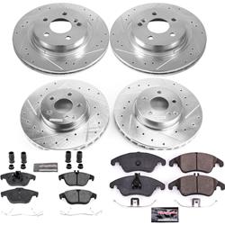 Brake Rotor and Pad Combo, Z23 Evolution Sport Upgrade, Front/Rear, Cross-drilled/Slotted Rotors, Carbon Fiber Ceramic Pads, Mercedes-Benz, Kit