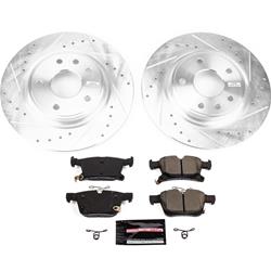 Brake Rotor and Pad Combos, Z23 Evolution Sport Brake Upgrade Kits, Rear, Cross-drilled/Slotted Rotors, Carbon Fiber Ceramic Pads, Chrysler, Kit