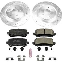 Brake Rotor and Pad Combos, Z23 Evolution Sport Brake Upgrade, Rear, Cross-drilled/Slotted Rotors, Carbon Fiber Ceramic Pads, for use on Honda®, Kit