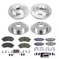 Rotors/Pads, Evolution Sport, Z23 Carbon Fiber Ceramic Pads, Iron Rotors, Zinc Plated, Cross-Drilled/Slotted, Front and Rear, Subaru, Set