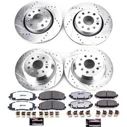 Brake Rotors/Pads, Drilled/Slotted, Iron, Zinc Dichromate Plated, Front and Rear, Z36, Jeep, Wrangler, JL, Kit