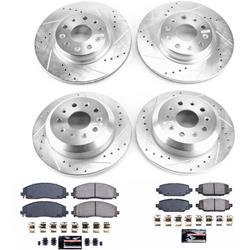 Brake Rotor and Pad Combos, Z23 Evolution Sport Brake Upgrade Kits, Front and Rear, Cross-drilled/Slotted Rotors, Carbon Fiber Ceramic Pads, Jeep, Kit