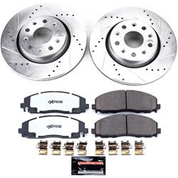 Brake Rotors/Pads, Drilled/Slotted, Iron, Zinc Dichromate Plated, Front, Z36, Jeep, Wrangler, JL, Kit