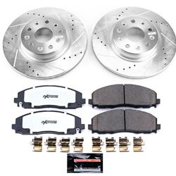 Brake Rotor and Pad Combos, Z36 Truck and Tow Performance Brake Kits, Front, Cross-drilled/Slotted Rotors, Carbon Fiber Ceramic Pads, Jeep, Kit