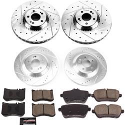 Brake Rotor and Pad Combos, Z23 Evolution Sport Brake Upgrade, Front/Rear, Cross-drilled/Slotted Rotors, Carbon Fiber Ceramic Pads, Mercedes-Benz, Kit