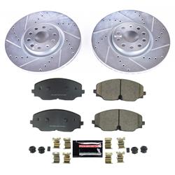 Brake Rotor and Pad Combos, Z23 Evolution Sport Brake Upgrade, Front, Cross-drilled/Slotted Rotors, Carbon Fiber Ceramic Pads, Volkswagen, Kit