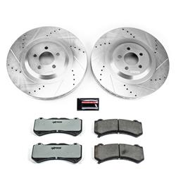 Brake Rotor and Pad Combo, Z26 Series, Slotted and X Drilled Rotors, Low-dust Ceramic Pads, Dodge, Kit