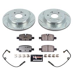 Rotors/Pads, Truck and Tow, Z36 Carbon Fiber Ceramic Pads, Iron Rotors, Zinc Plated, Cross-Drilled/Slotted, Rear, Chevy, GMC, Set