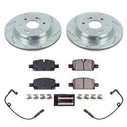 Rotors/Pads, Evolution Sport, Z23 Carbon Fiber Ceramic Pads, Iron Rotors, Zinc Plated, Cross-Drilled/Slotted, Rear, Chevy, GMC, Set