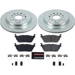 Rotors/Pads, Evolution Sport, Z23 Carbon Fiber Ceramic Pads, Iron Rotors, Zinc Plated, Cross-Drilled/Slotted, Rear, RAM, Set