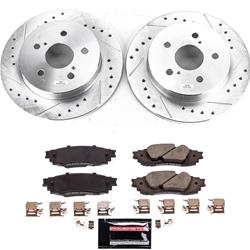 Brake Rotor and Pad Combos, Z23 Evolution Sport Brake Upgrade, Rear, Cross-drilled/Slotted Rotors, Carbon Fiber Ceramic Pads, Lexus, Toyota, Kit