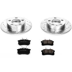 Brake Rotors/Z23 Pads, Drilled/Slotted, Iron, Zinc Plated, Rear, Volkswagen, Kit