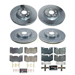 Disc Brake Kit, F&R Z23 Daily Driver Carbon-Fiber Brake Pad and Drilled & Slotted Rotor Kit