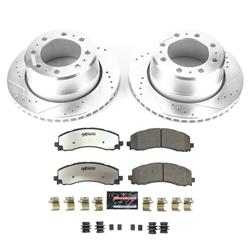 Brake Rotor and Pad Combos, Z36 Truck and Tow Brake Upgrade, Cross-drilled and Slotted Rotors, Carbon Fiber Ceramic Pads, Rear, Ram, Kit