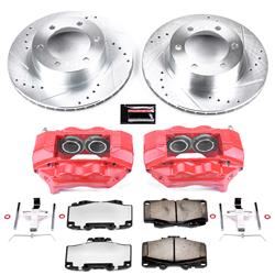 Disc Brake Kits, Z36 Truck and Tow Performance Brake Kits, Front, Cross-drilled/Slotted Rotors, Red Powdercoated Calipers, 4-piston, Toyota, Kit