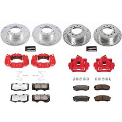 Disc Brake Kits, Z36 Truck and Tow Performance Brake Kits, Front and Rear, Cross-drilled/Slotted Rotors, Red Calipers, Z36 Brake Pads, Toyota, Kit