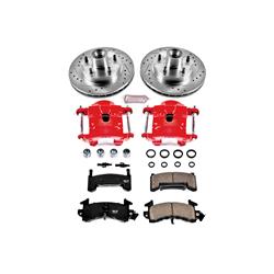 Disc Brake Kits, Z23 Evolution Sport Brake Upgrade Kits, Front, Cross-drilled/Slotted Rotors, Red Powdercoated Calipers, Buick, Chevy, GMC, Olds, Kit