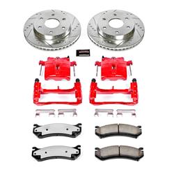 Disc Brake Kit, 1-Click Performance, Brake Pad, Caliper, Cross-drilled/Slotted Rotor, Front, Chevy, GMC