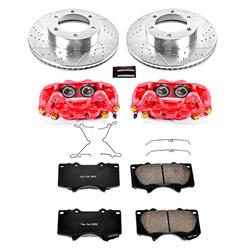 Performance Disc Brakes, Front, Drilled/Slotted Rotors, Red Calipers, Toyota, Kit