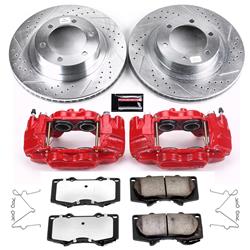 Disc Brake Kits, Z36 Truck and Tow Performance Brake Kits, Front, Cross-drilled/Slotted Rotors, Red Powdercoated Calipers, Lexus, Toyota, Kit