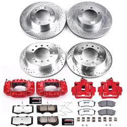 Disc Brake Kit, Z36 Truck and Tow Performance Brake Kit with Calipers, Front/Rear, Cross-Drilled/Slotted Rotors, Red Powdercoated Calipers, Kit