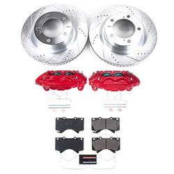 Disc Brake Kits, Z36 Truck and Tow Performance Brake Kits with Calipers, Front, Cross-drilled/Slotted Rotors, 4-piston Red Calipers, Toyota, Kit