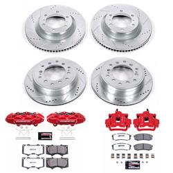 Brake Rotors, Pads, Red Calipers, Drilled/Slotted Rotors, Z-36 Pads, Front/Rear, Toyota, Kit