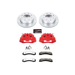 Disc Brake Kits, Red Calipers, Drilled/Slotted Rotors, Truck and Tow Pads, Front, Chevrolet, GMC, Kit