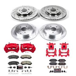Disc Brake Kits, Z23 Evolution Sport Brake Upgrade Kits with Calipers, Front and Rear, Vented Rotors, Red Calipers, for Infiniti, Kit