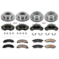 Disc Brake Kits, Autospecialty Stock Replacement Brake Kits with Calipers, Front and Rear, Solid Surface Rotors, 2-piston Calipers, Ford, Kit