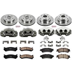 Disc Brake Kits, Autospecialty Stock Replacement Brake Kits, Front and Rear, Solid Surface Rotors, 2-piston Calipers, Cadillac, Chevrolet, GMC, Kit