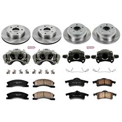 Disc Brake Kits, Autospecialty Stock Replacement Brake Kits with Calipers, Front and Rear, Solid Surface Rotors, Cast Iron Calipers, Jeep, Kit