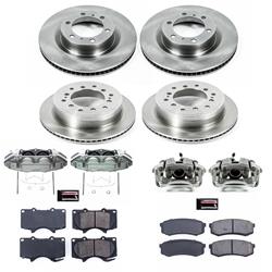 Disc Brake Kits, Autospecialty Stock Replacement Brake Kits, Front and Rear, Solid Surface Rotors, Cast Iron Calipers, Lexus, Toyota, Kit