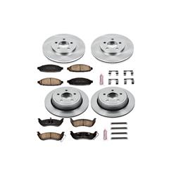 Disc Brake Pads and Rotors, Front/Rear, Solid Surface Rotors, Ceramic Pads, Ford, Mercury, Kit