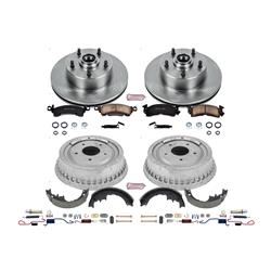 Disc and Drum Kit, Stock Replacement, Solid Surface, 11.02 in. Rotor, Natural, Hardware, Ceramic, 9.5 in. Drum, Chevy, Buick, Olds, Pontiac, GMC, Kit