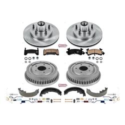 Disc and Drum Kit, Stock Replacement, Solid Surface, 10.51 in. Rotor, Natural, Hardware, Ceramic, 9.5 in. Drum, Chevy, Buick, Olds, Pontiac, GMC, Kit