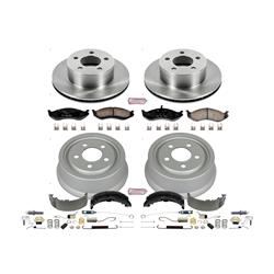 Disc and Drum Kits, Solid Surface, 11.02 in. Front, Zinc Plated, Ceramic Pads, 9.016 in. Rear, Jeep, Kit