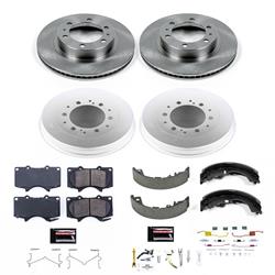 Disc and Drum Kits, Solid Surface, 12.56 in. Front, Zinc Plated, Ceramic Pads, 10.000 in. Rear, Toyota, Kit