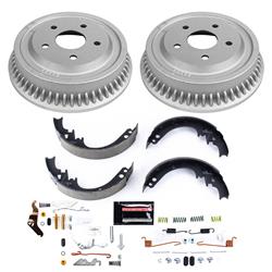 Brake Drums, Rear, 10.984 in. Diameter, Semi-Metallic Brake Shoes, Dodge, Kit